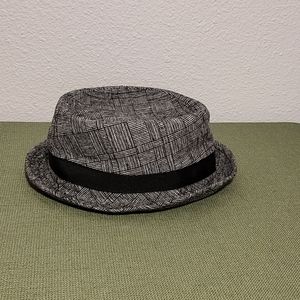 Pork Pie Hat Black and White Woven Men and Women